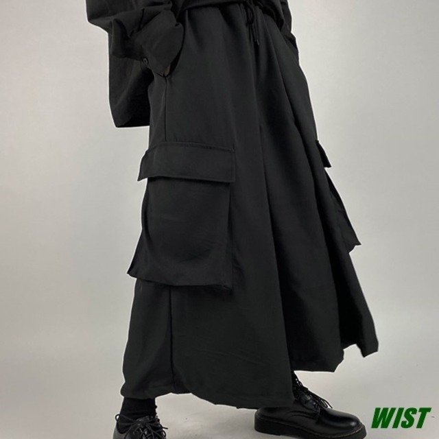 ユニセックス ボトムス パンツ サルエルパンツ 黒 ブラック おしゃれ ストリート オルチャン 韓国ファッション