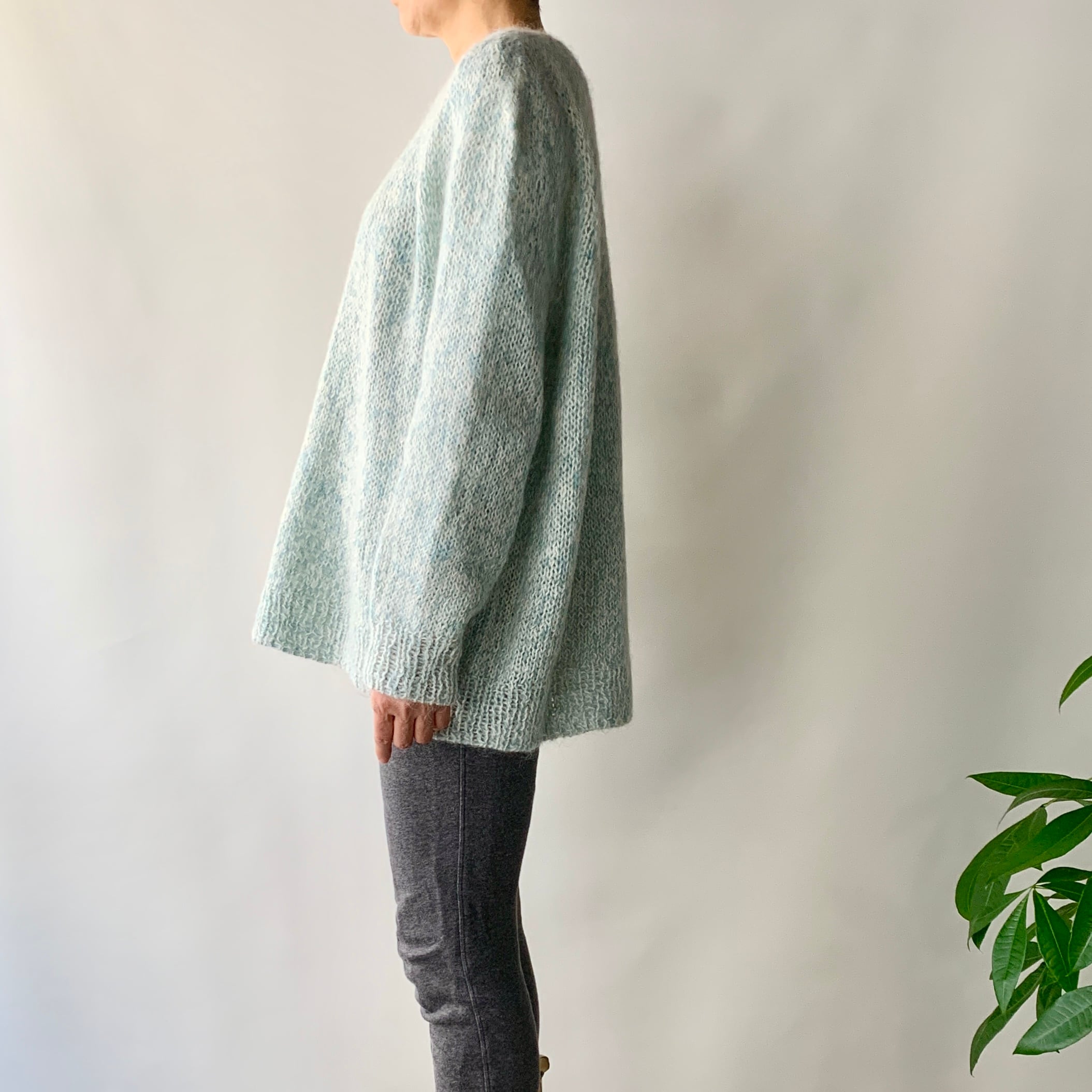 モヘヤウール・手編みニットトップ アイスブルー | SONAJIRA