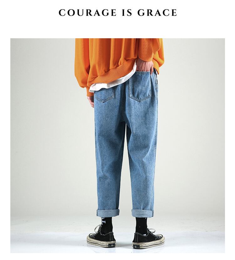 全1色 デニム パンツ ストレート カジュアル シンプル 無地