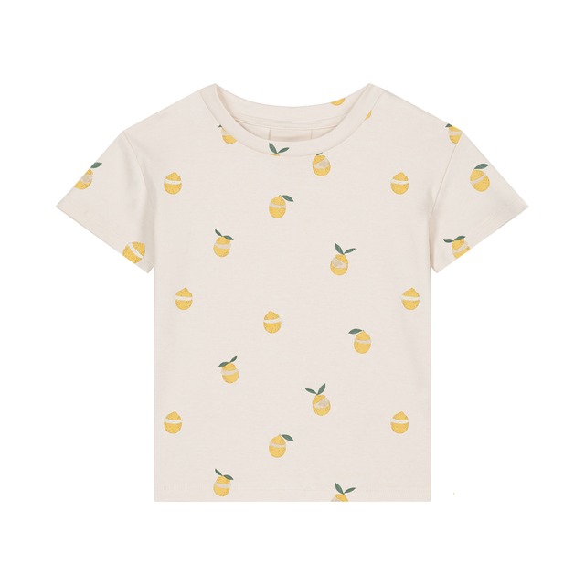 STUDIO BOHEME / TSHIRT ESSENTIAL pima  / OFF WHITE / LEMON / 18M-24M