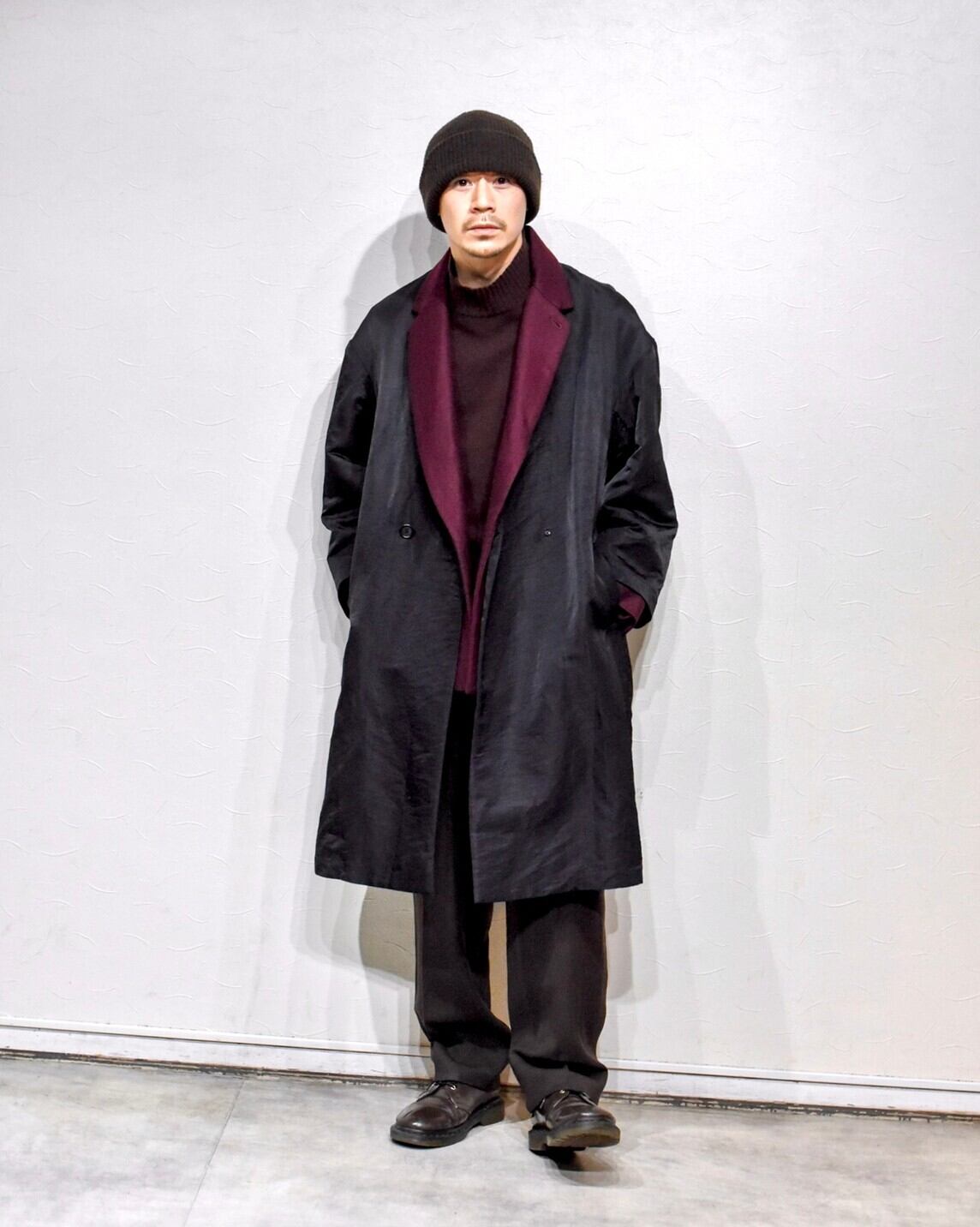 ETHOSENS - Nylon Melton Layered Coat (size-2) ¥28000+tax | Kodona