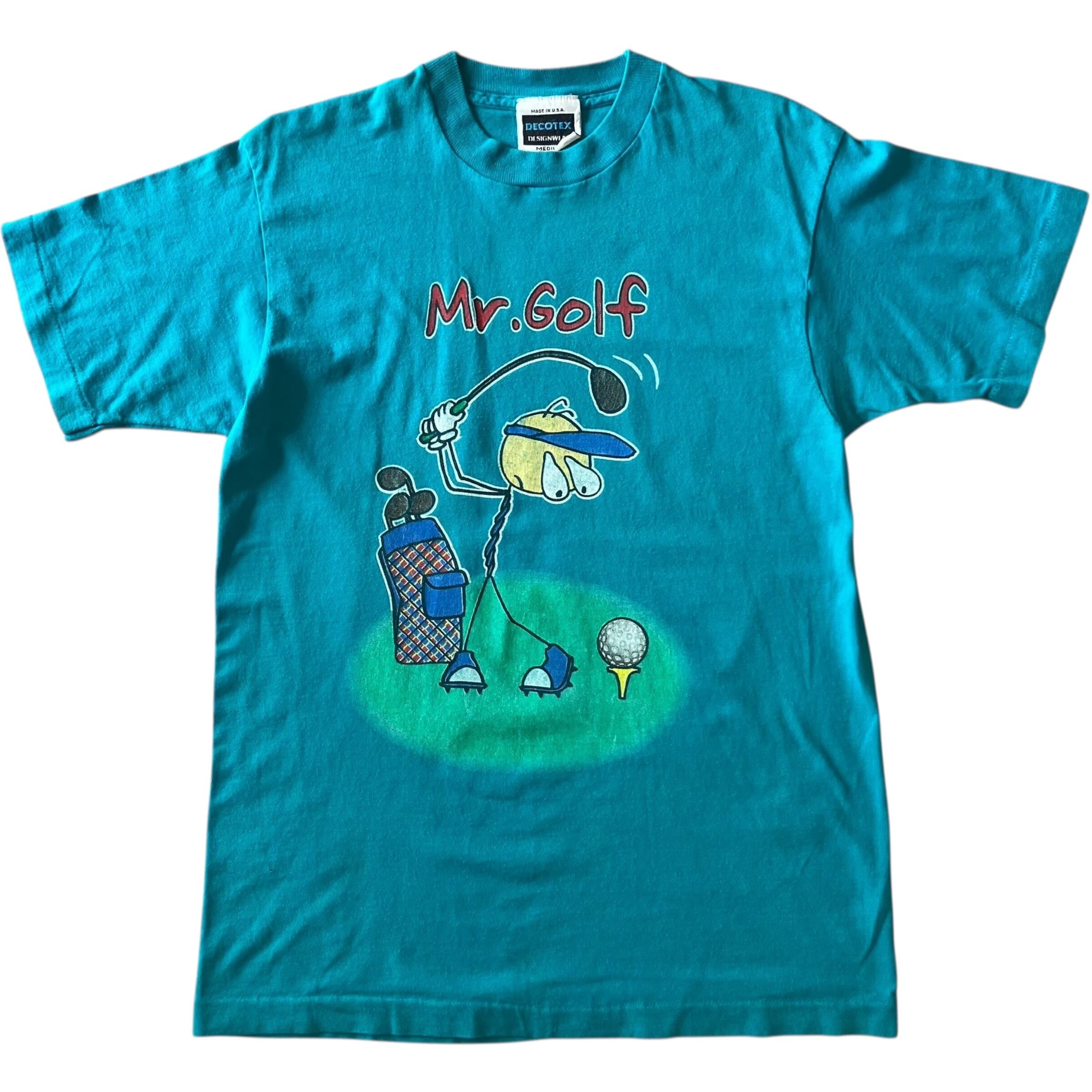 《M》DECOTEX 90s usa製 Mr.Golf プリントTee ヒビ割れ No.2164
