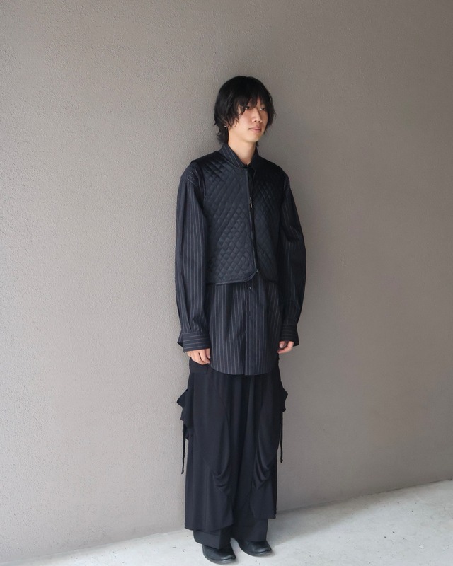 Quilted short length zip vest