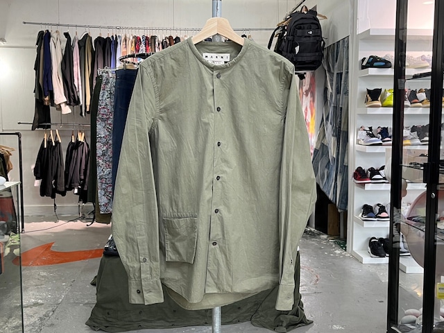 MARNI L/S collarless shirts KHAKI 48 98208