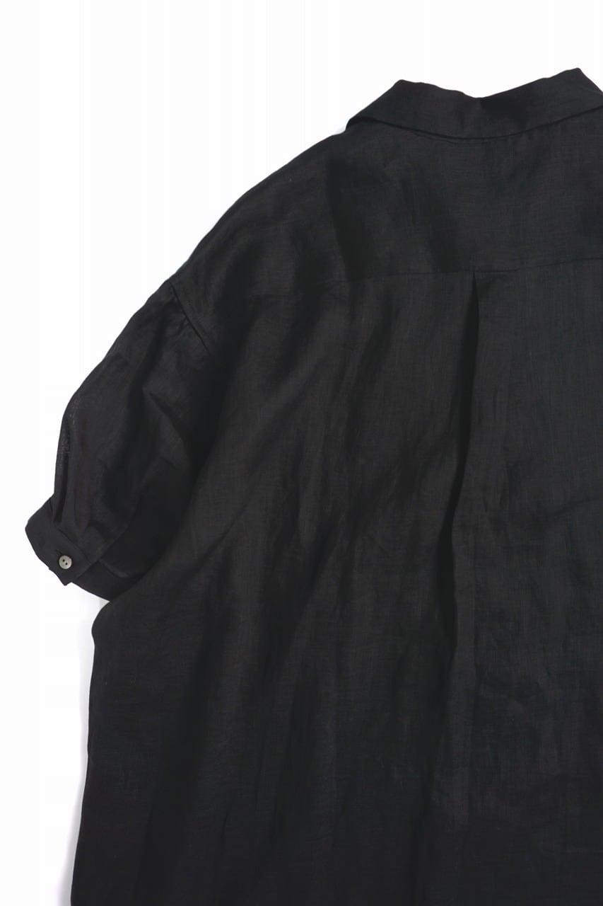 French Linen Open Collar S/S O/P