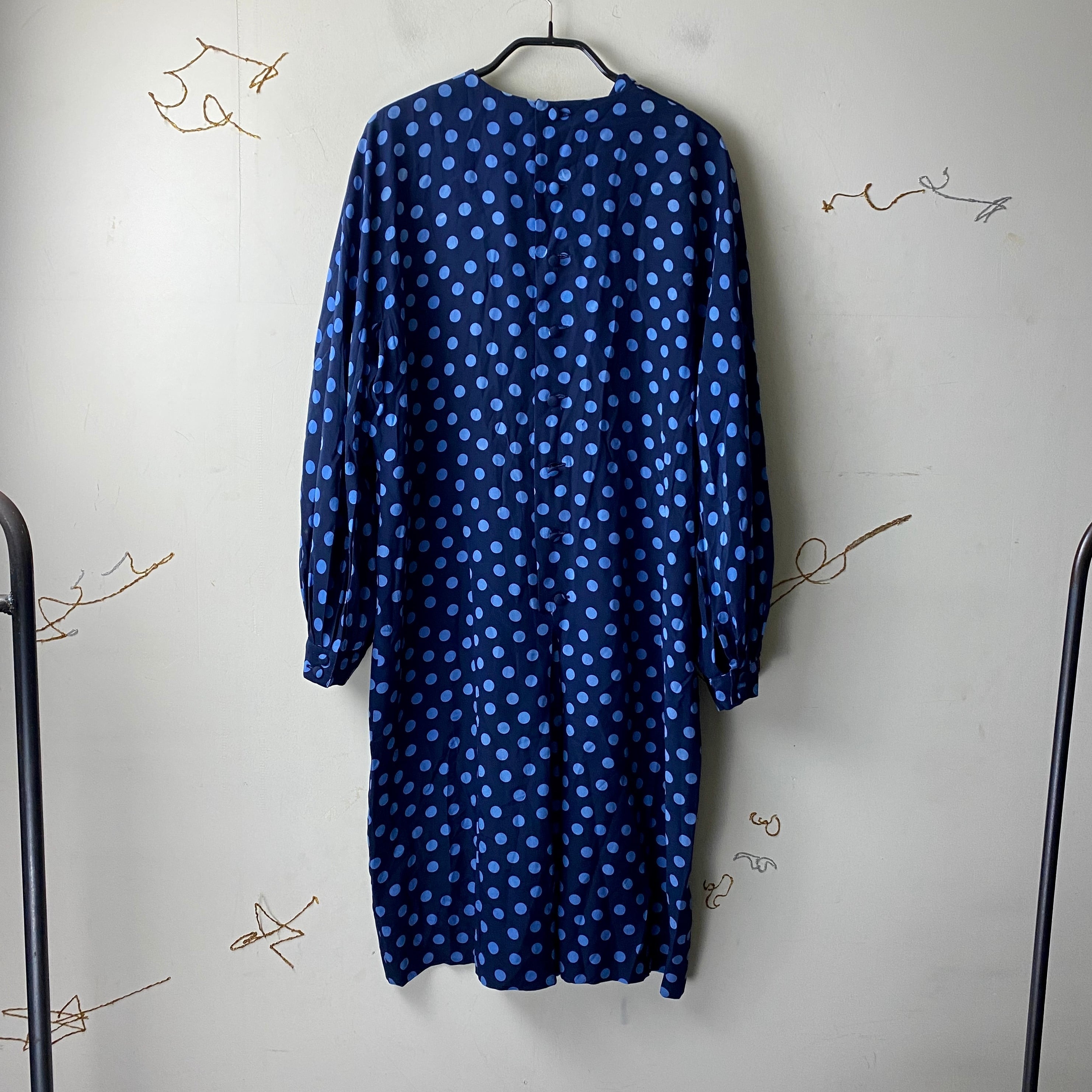 vintage CHRISTIAN DIOR dot pattern silk one-piece | NOIR ONLINE