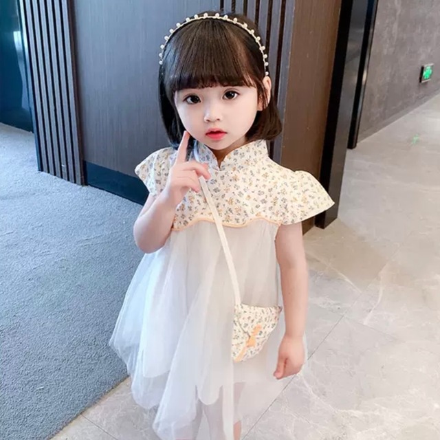 2色 子供服 90〜130 半袖 フレアワンピース 花柄 チャイナドレス風 送料無料 小花 ミディ丈 ミモレ丈 ドレス ワンピース チュール ハイネック 子供 キッズコーデ キッズファッション キッズドレス キッズ 可愛い きれいめ エレガント 春 夏 ガーリー お出かけ 外出 きれいめカジュアル 着回し ファッション デート コーディネート 重ね着 休日 特別な日 お祝い 記念日 カジュアル 普段着 春コーデ 夏コーデ おしゃれ シンプル 韓国ファッション コーデ パーティー パーティドレス 誕生日