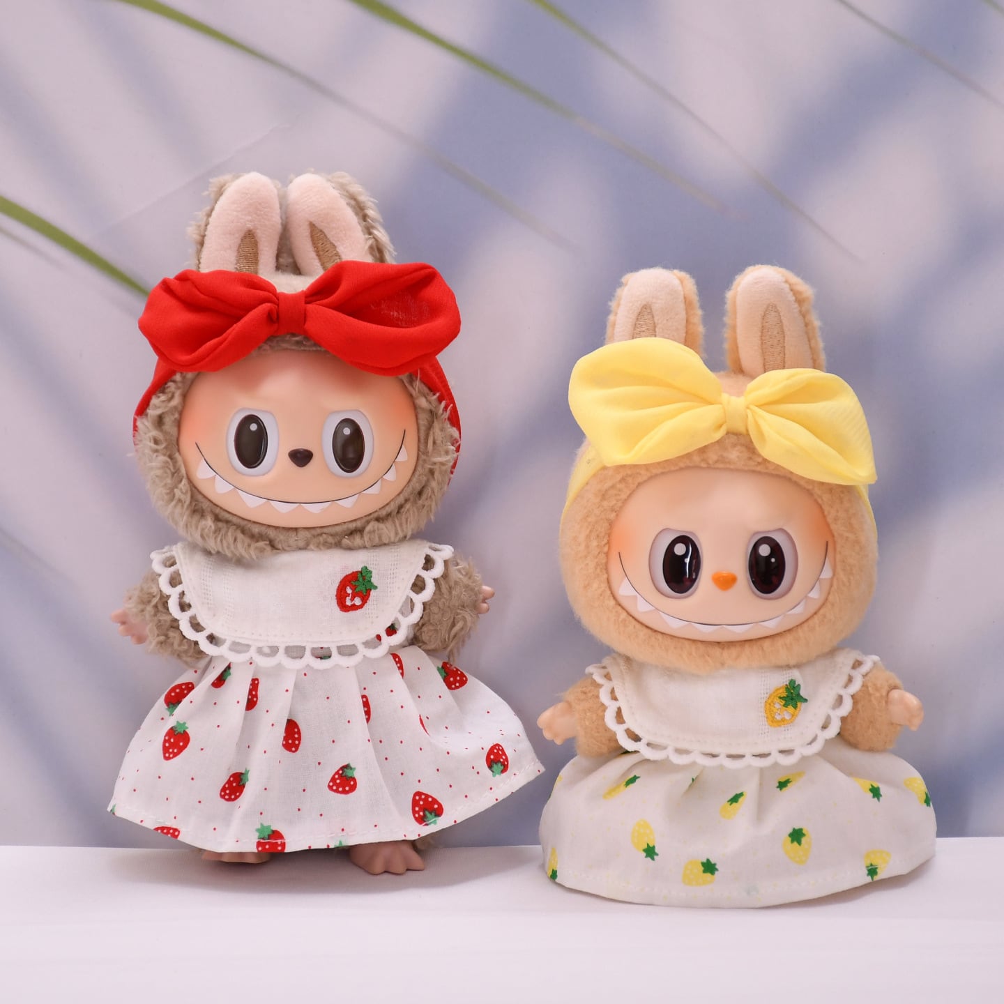 Labubu 1-3代用 サマー フルーツワンピース+リボンヘアアクセサリー
