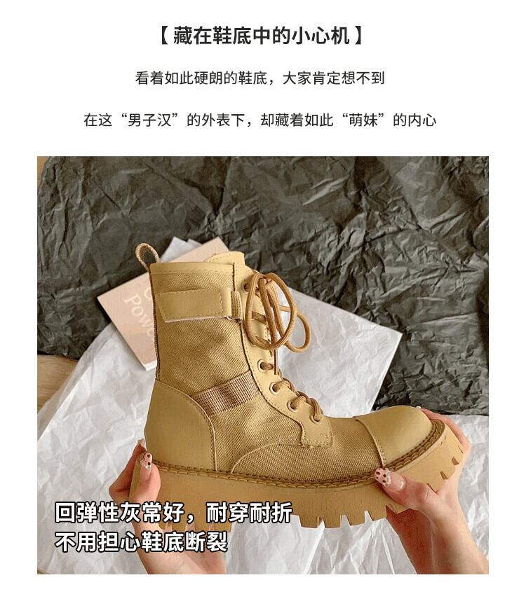 嘉布フェイクショートブーツ女性の 2022 秋の新小春と秋厚底夏モデル秋