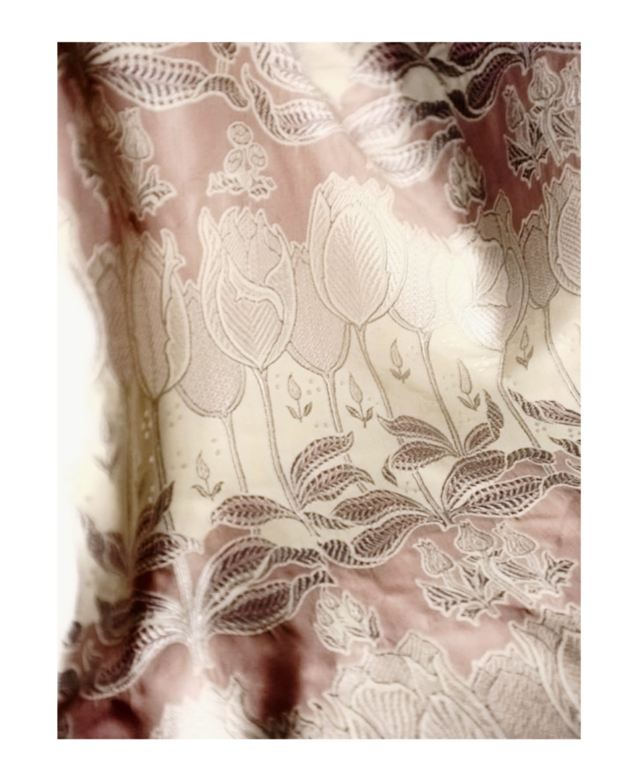 フランス 68x64c 球根たちの秘密の花園 室内装飾用ファブリック ヴィンテージ