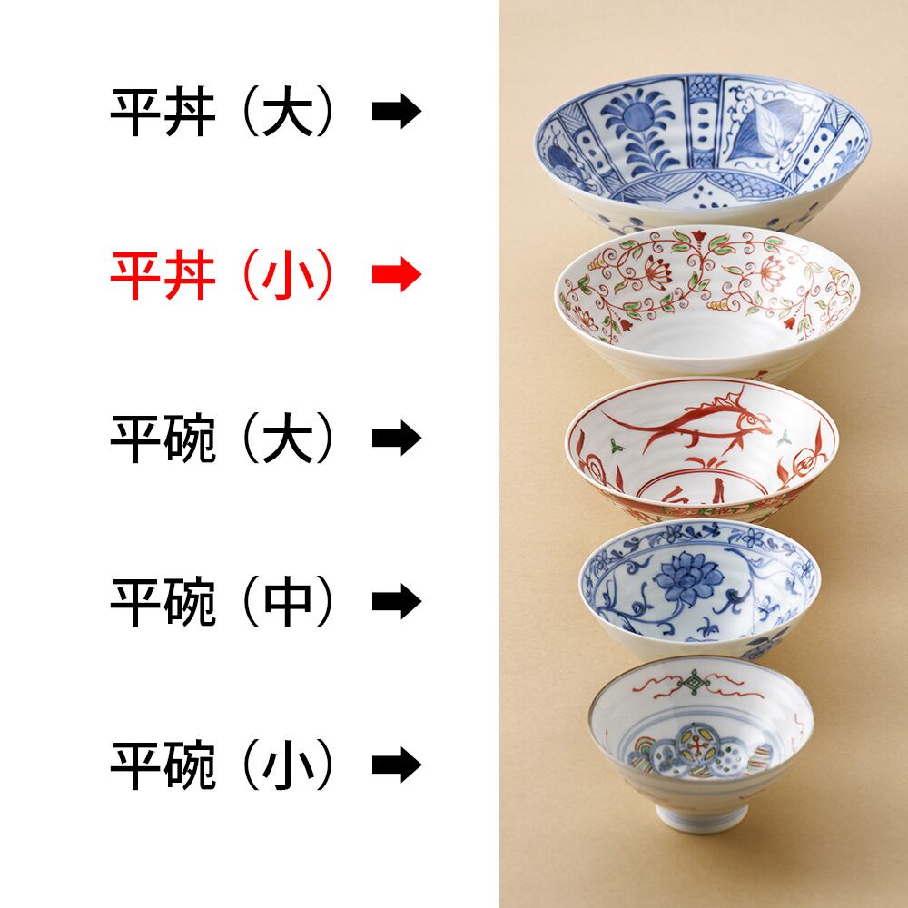 安南赤絵花鳥図 平丼（小） | 肥前吉田焼 陶磁器の与山窯