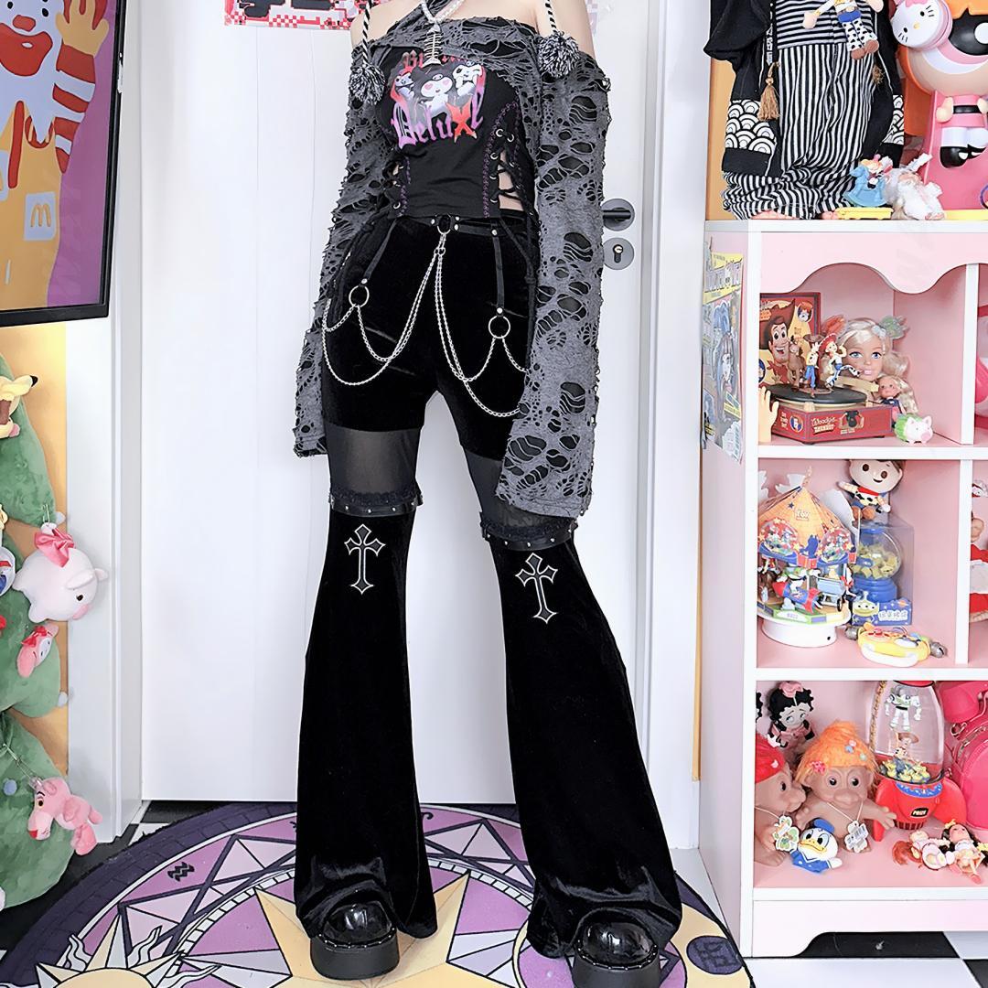 絶対領域シアークロスフレアパンツ(全1色) / HWG1103 絶対領域シアークロスフレアパンツ(全1色) / HWG1103