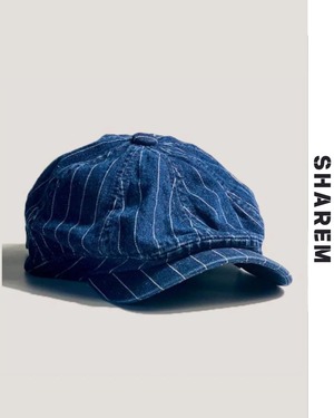 Denim Striped Casquette. B0244