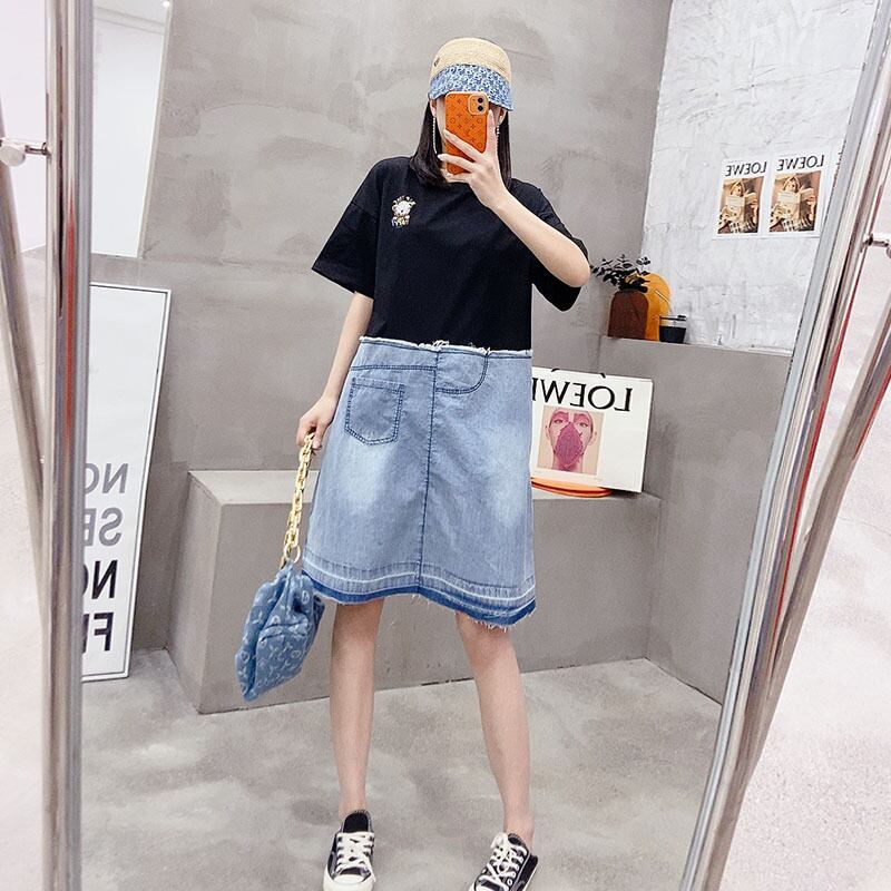 サマードレス スカート 薄手 大きめサイズ 夏物 ミックスインファッション85763427560