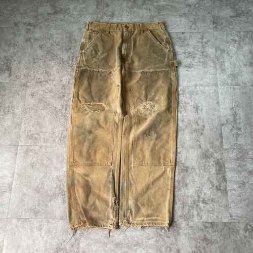20s USA製 ブラウン ダブルニー Carhartt カーハートパンツ