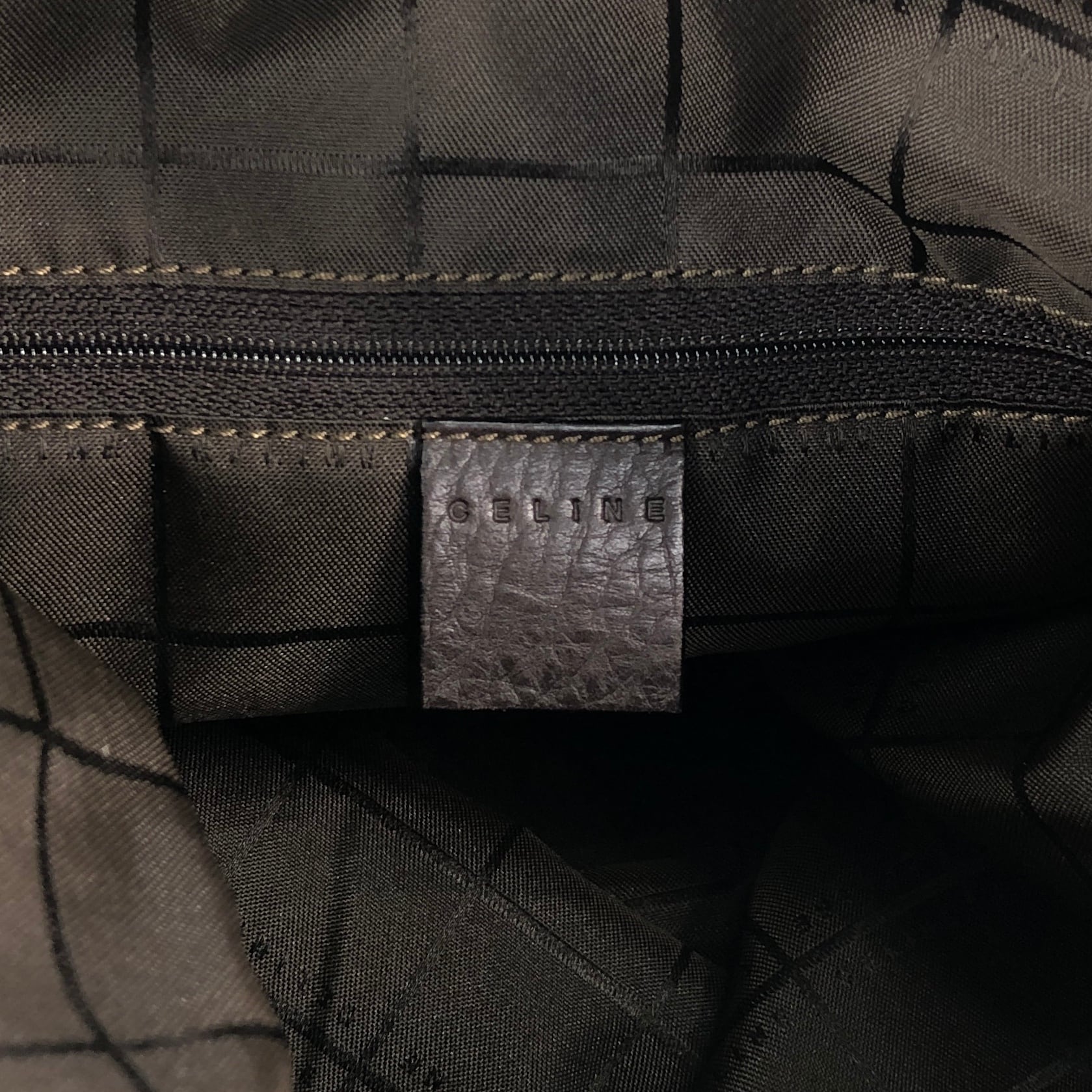 CELINE セリーヌ ショルダーバッグ ブラウン ブラゾン型押し バケツ型