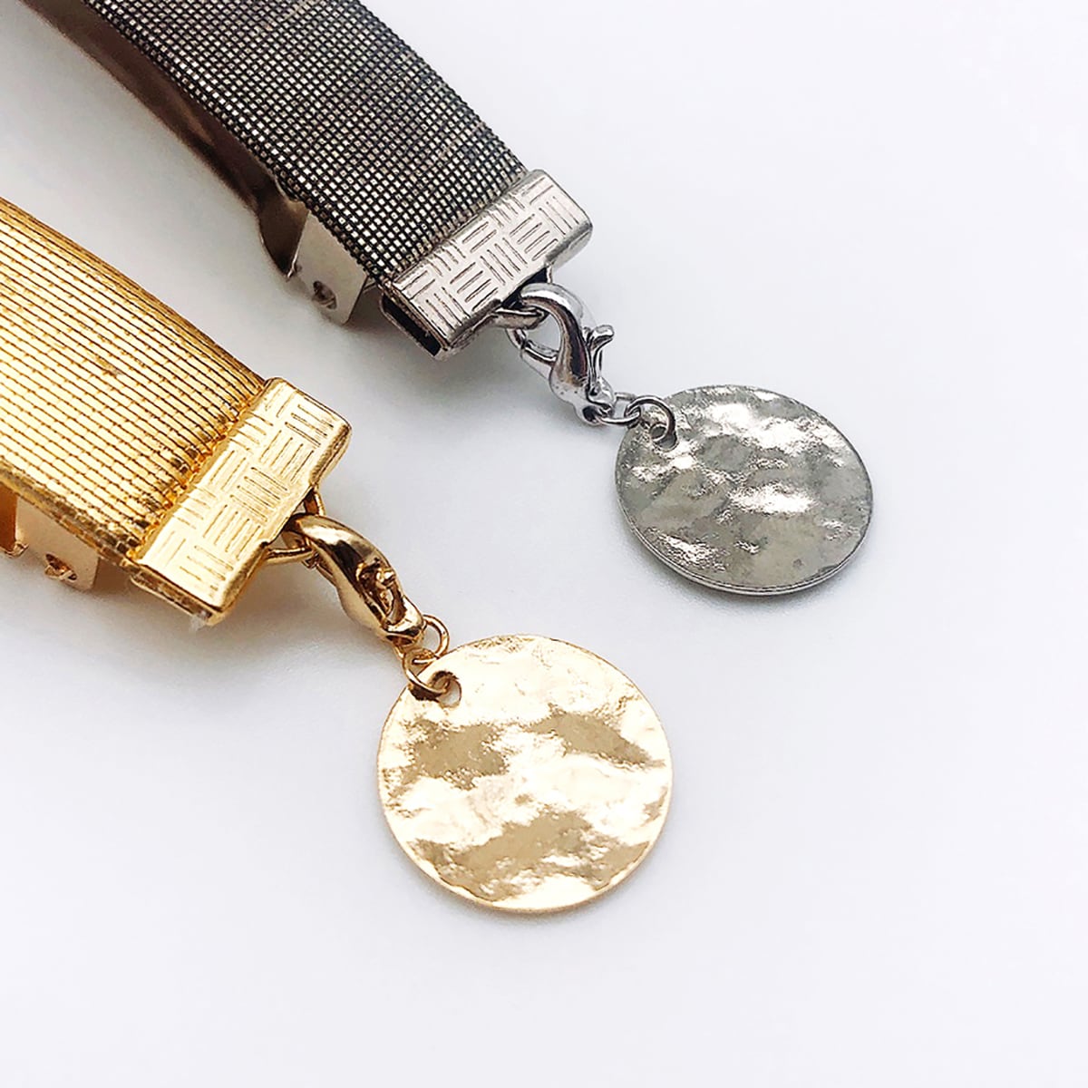 【バレッタ用チャーム】丸/メタル/パーツ/ヘアアクセサリー/髪飾り/キラキラ