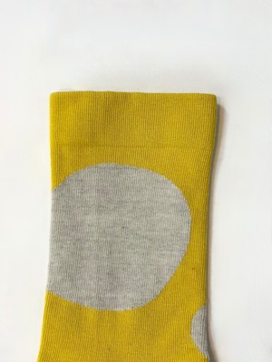 yahae・Organic Cotton Rubber Free Natural Dot Socks・Yelllow　4-4035-22