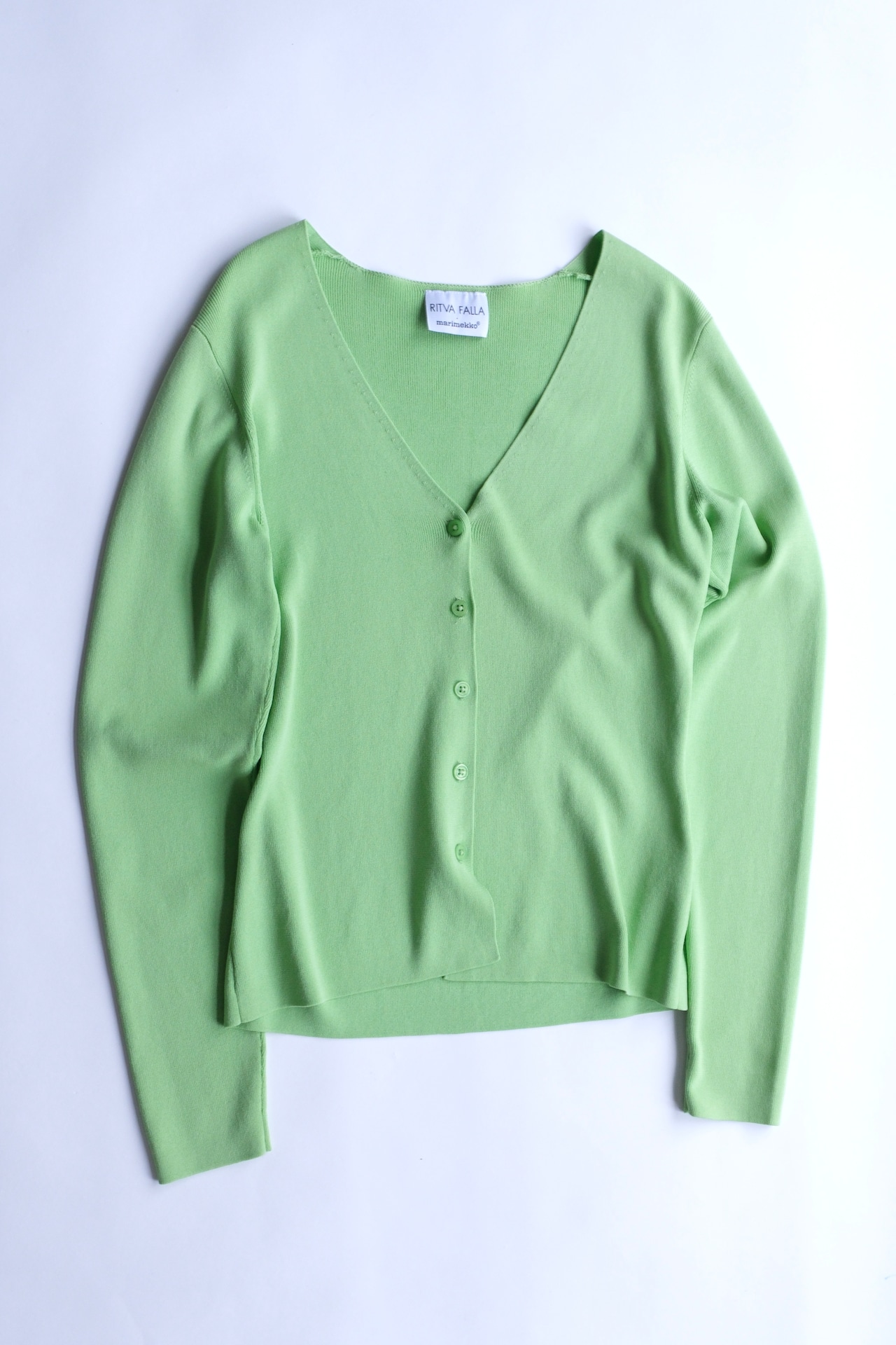 Marimekko apple green v neck cardigan