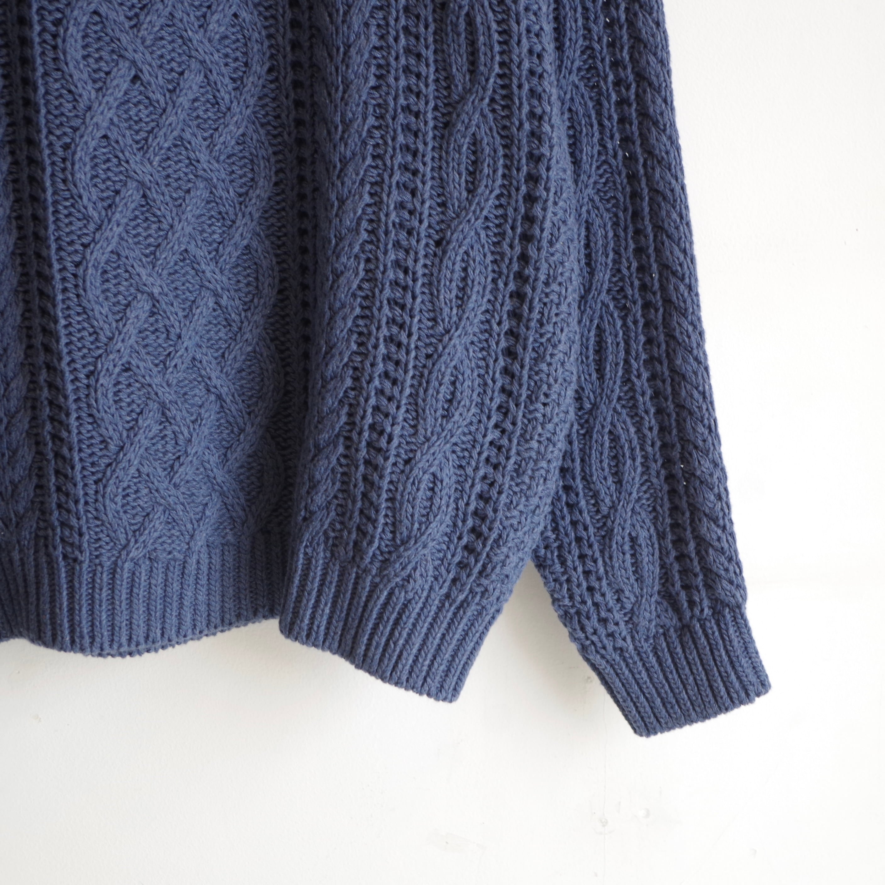 TRANSPORT FISHERMAN KNIT INDIGO | 1F Store