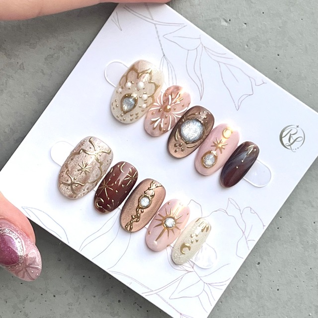 #479 華美のフルコース／XY051 繰り返し使えるネイルチップ