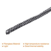 PATIKIL 2Mx10mm グラスファイバーロープ ガラスファイバー ガラス繊維 高温ストーブガスケットシール ボイラー炉オーブン窯鋳造用 ブラック