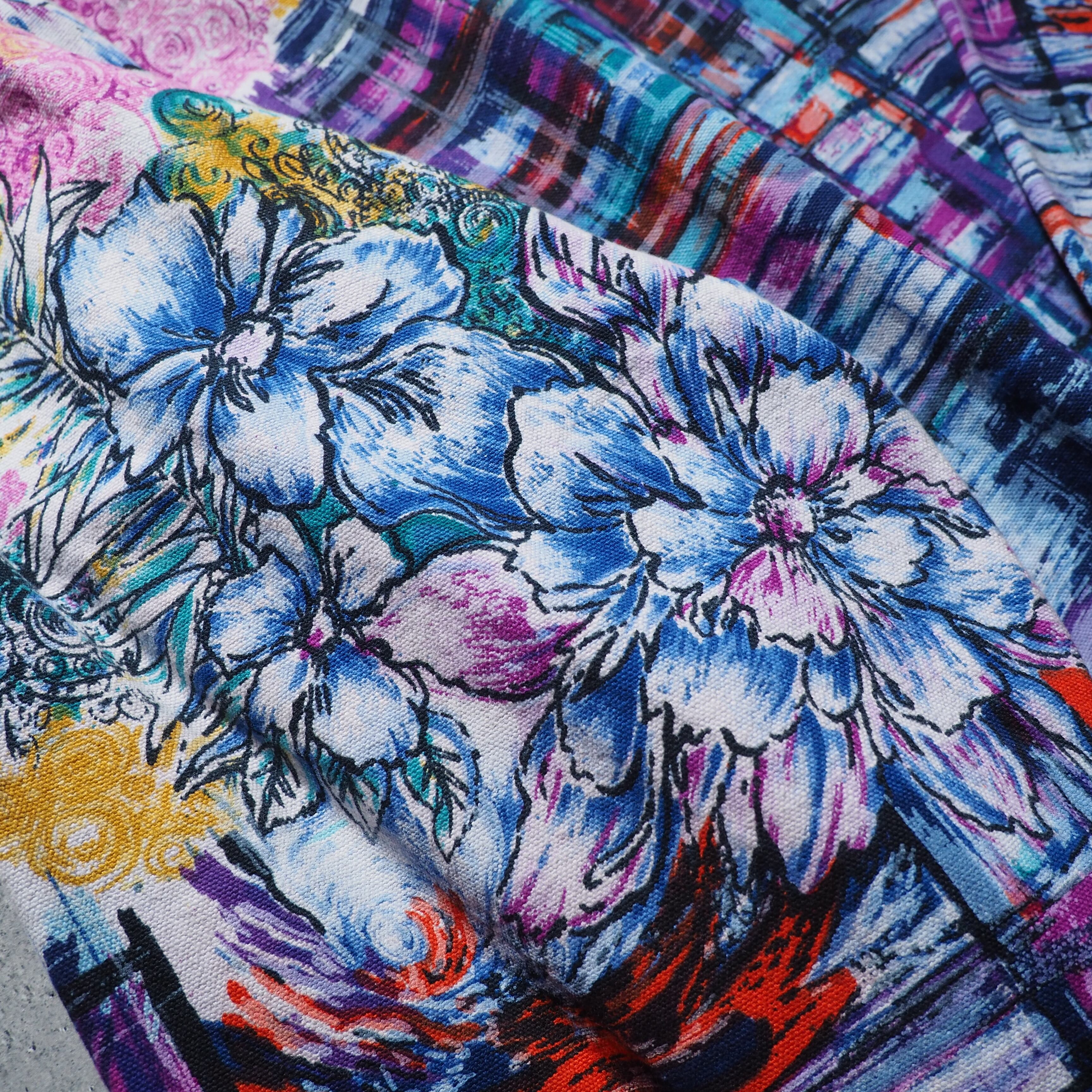 Beautiful Botanical Flower hand painted vintage loose jacket