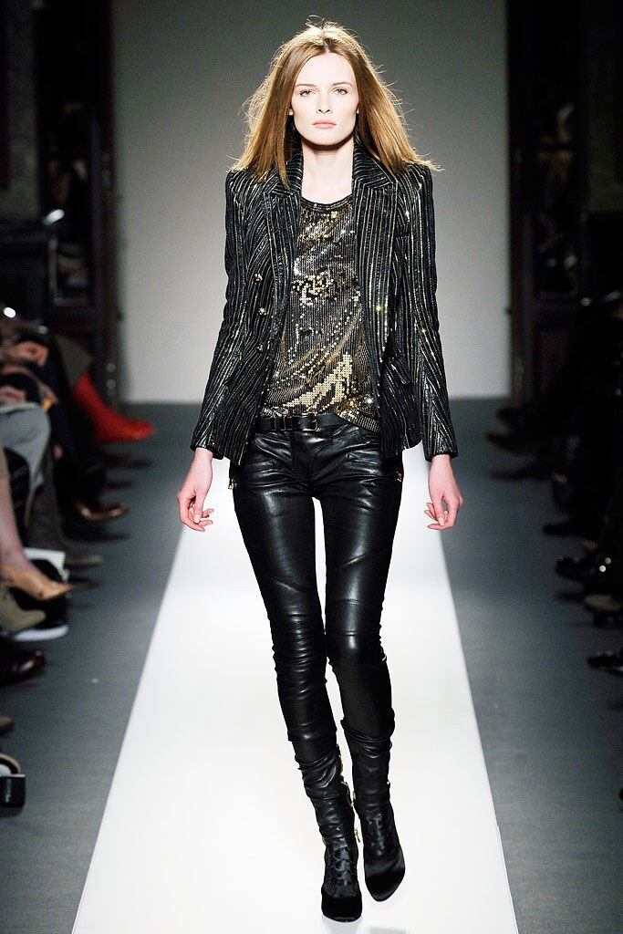 BALMAIN 15AW ×H&M Leather Bikers Pants