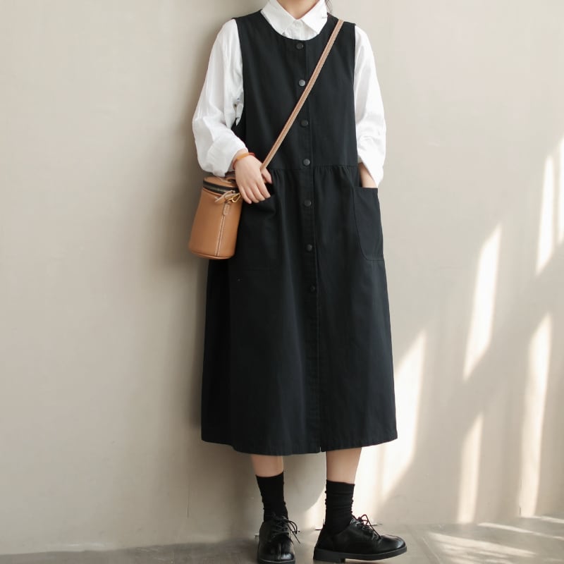 ノースリーブミドル丈ワンピース M1481