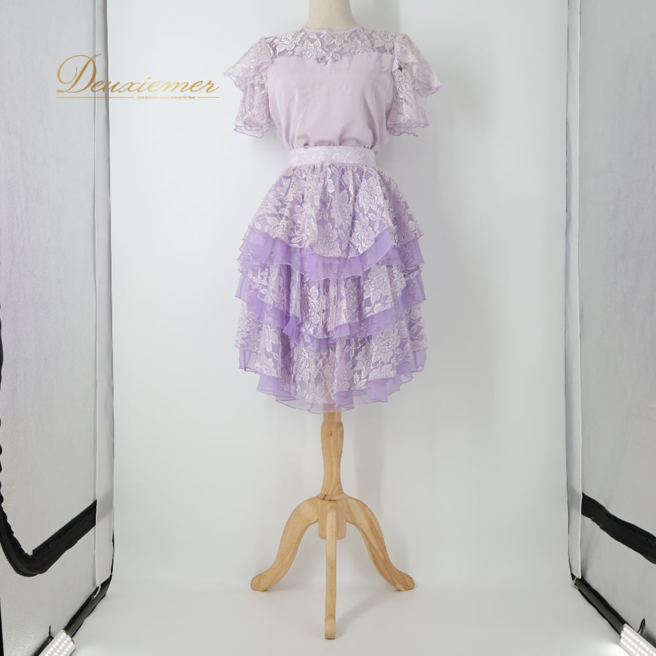 社交ダンス 衣装 PROCEEDS プロシーズ セットアップ 上下セット パープル系 レオタード トップス スカート 花柄 フリル かわいい 淡い 練習 レッスン ダンス衣装 イベント ステージ パーティー おしゃれ 華やか
