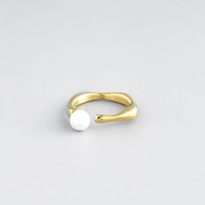 316L open pearl ring  #r90