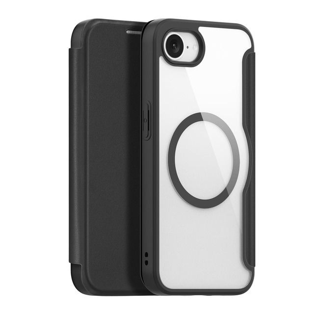 GANGXUN iPhone 16E ケース 手帳型 MagSafe対応 クリアバック 2カード収納 RFID保護 耐衝撃TPU 360°保護 アイフォン16E スマホカバー 6.1インチ専用