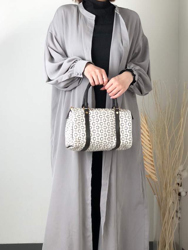 CELINE セリーヌ Cマカダム ハンドバッグ ホワイト キャンバス ミニボストン vintage ヴィンテージ オールド 5e58si