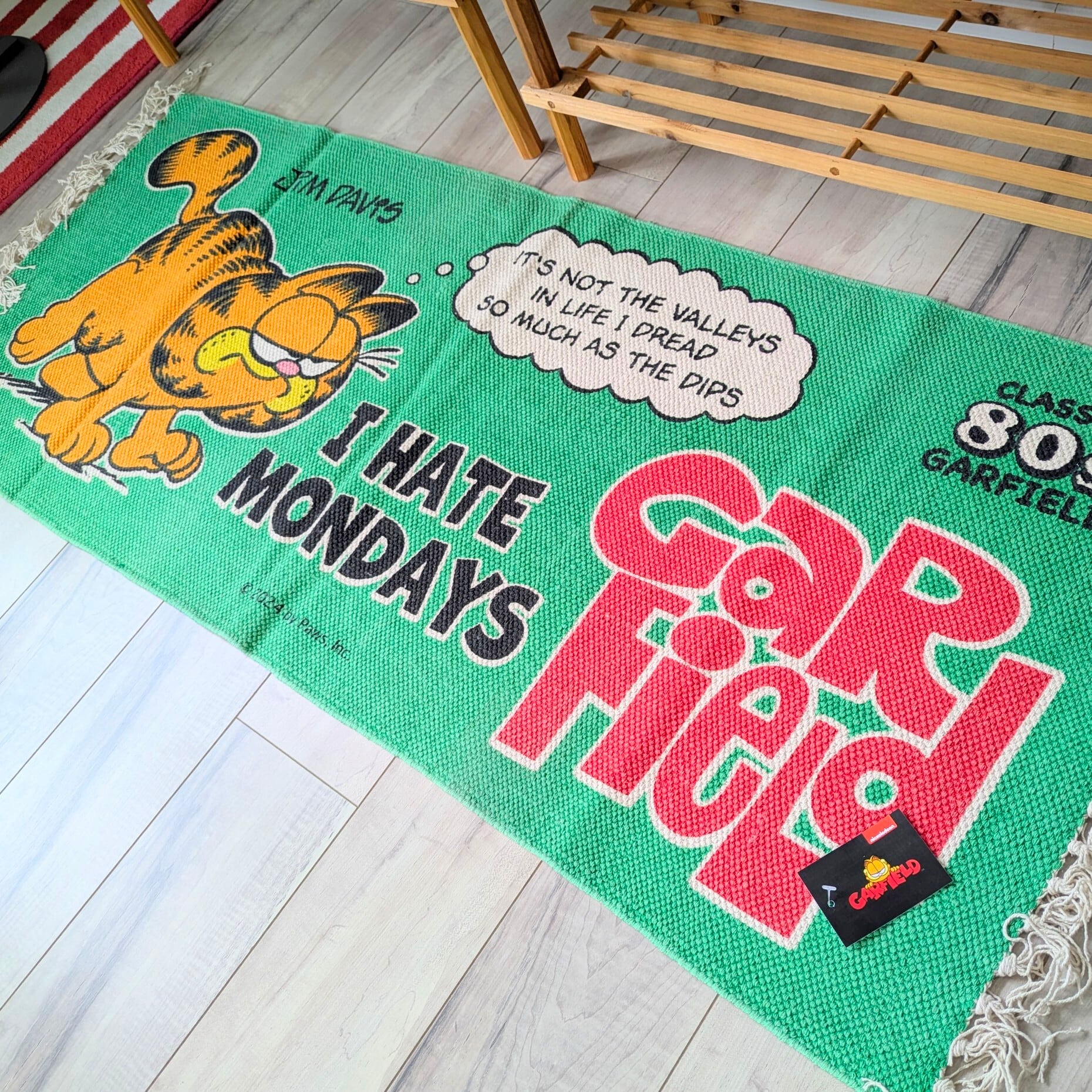 【 Garfield( ガーフィールド ) 】 『 I HATE MONDAYS 』KITCHEN MAT / キッチンマット / COTTON MAT /  コットン マット/ Floor Mat / フロアマット / ロングバージョン〚アメリカン雑貨 アメトイ〛
