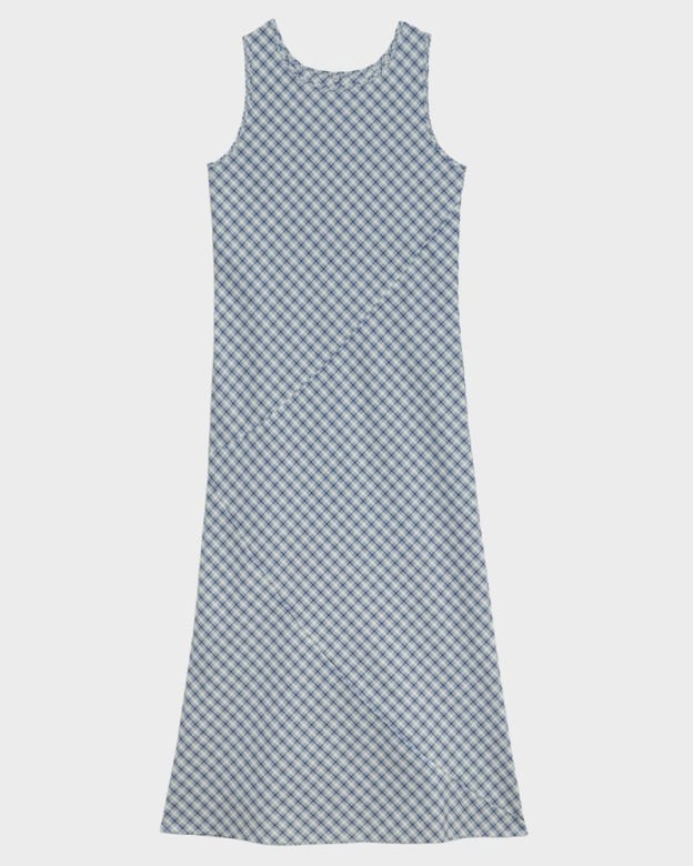新品未使用 BASERANGE/ベースレンジ LARVA DRESS Baserange (ベースレンジ) LARVA DRESS (BLUE CHECK) | H Nagano