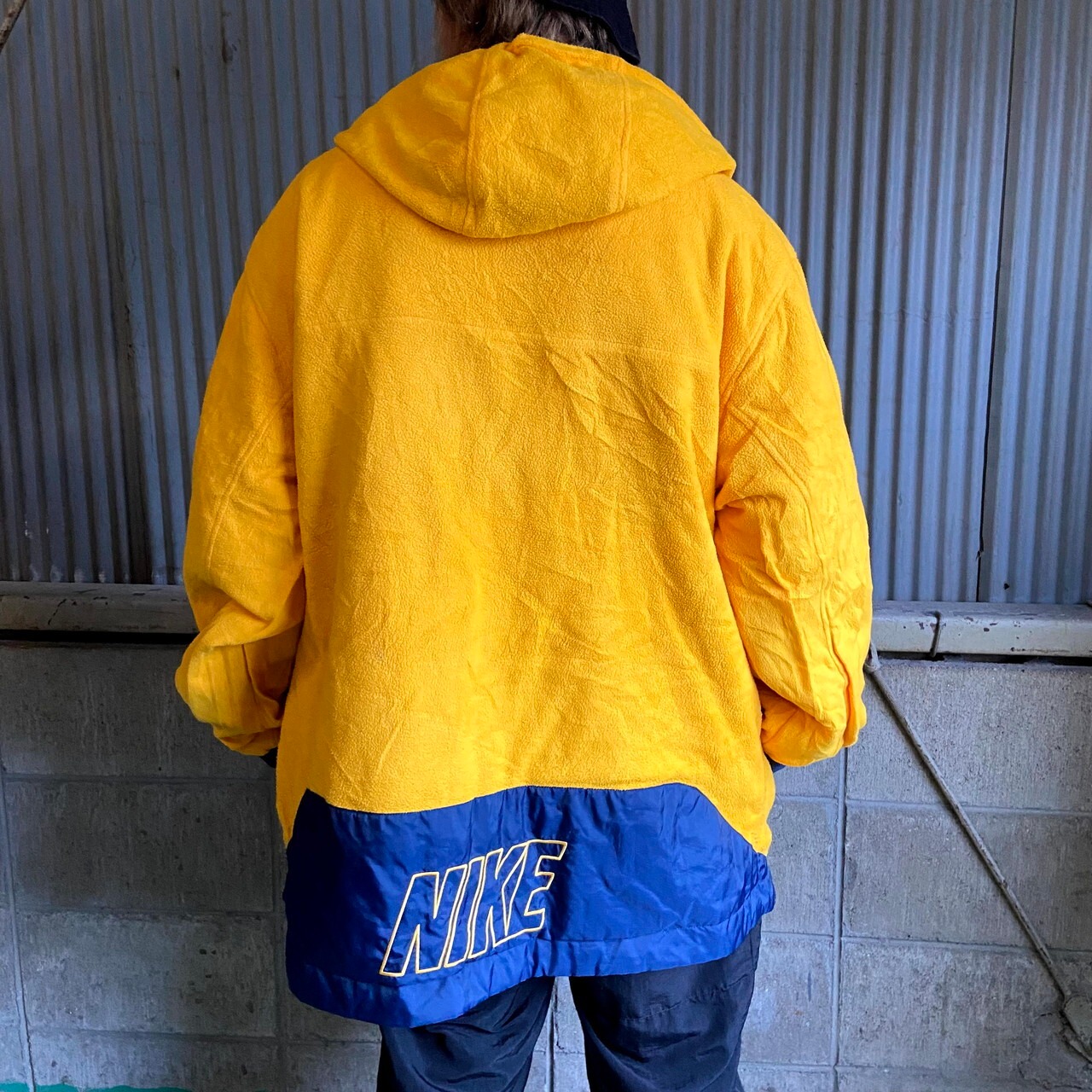 00年代 NIKE ナイキ スウォッシュロゴ刺繍 リバーシブル フリース  