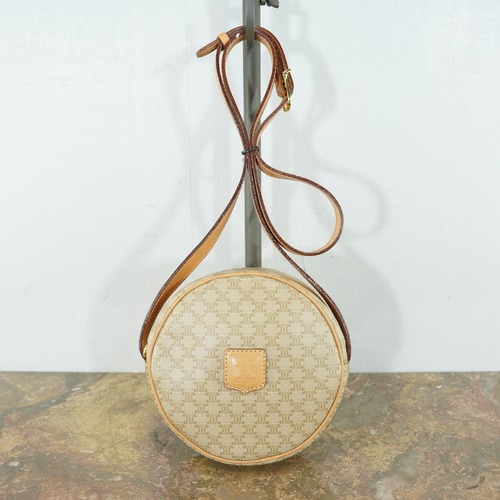 .CELINE ROUND TYPE MACADAM PATTERNED SHOULDER BAG MADE IN ITALY/オールドセリーヌラウンド型マカダム柄ショルダーバッグ2000000067582