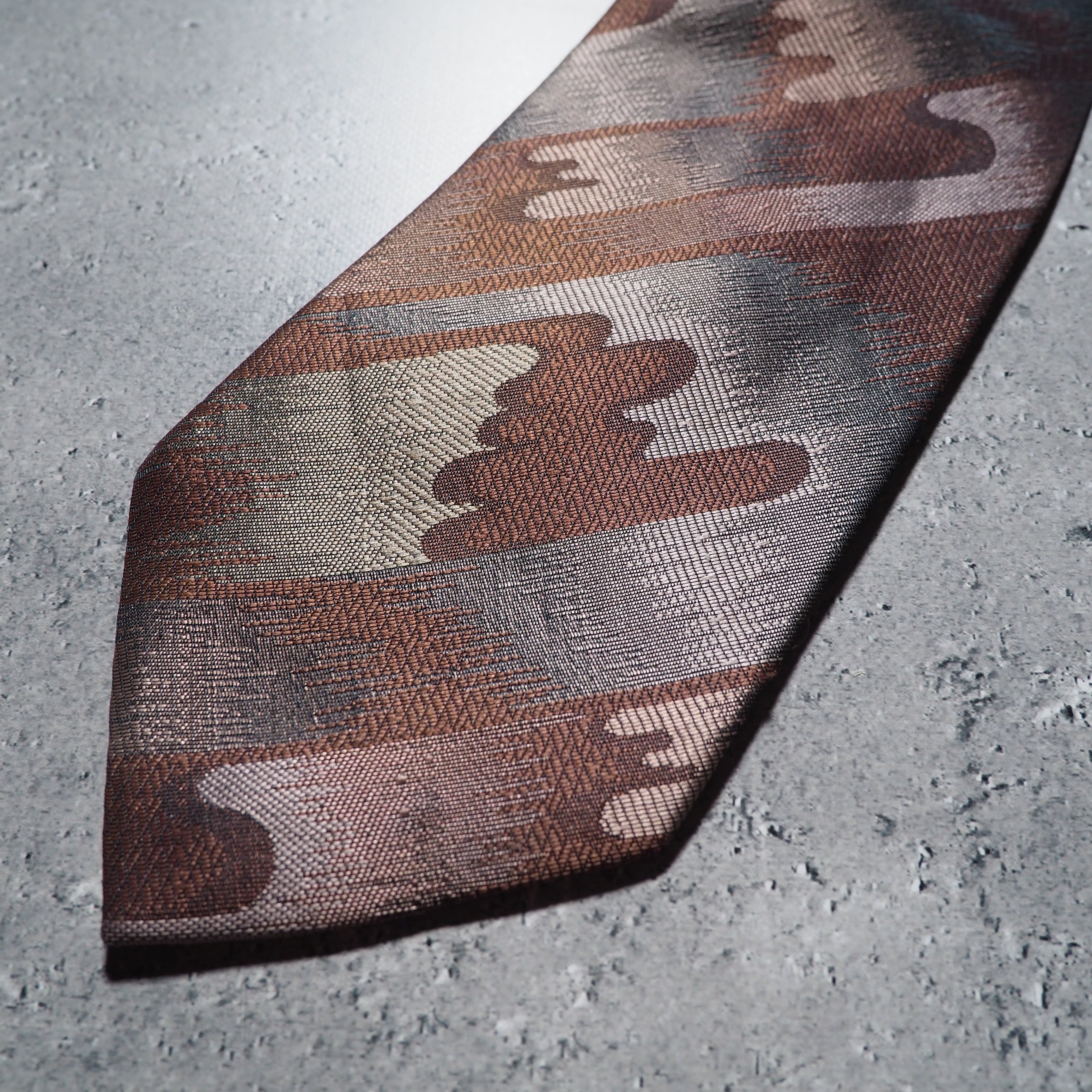 Undulation contemporary art embroidery vintage tie