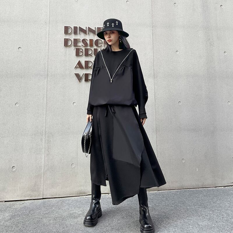 スプリングルーズTシャツ ギャザートップス ロング 春物 ヨーロピアン ラブタオタオダレンハウス2146346637