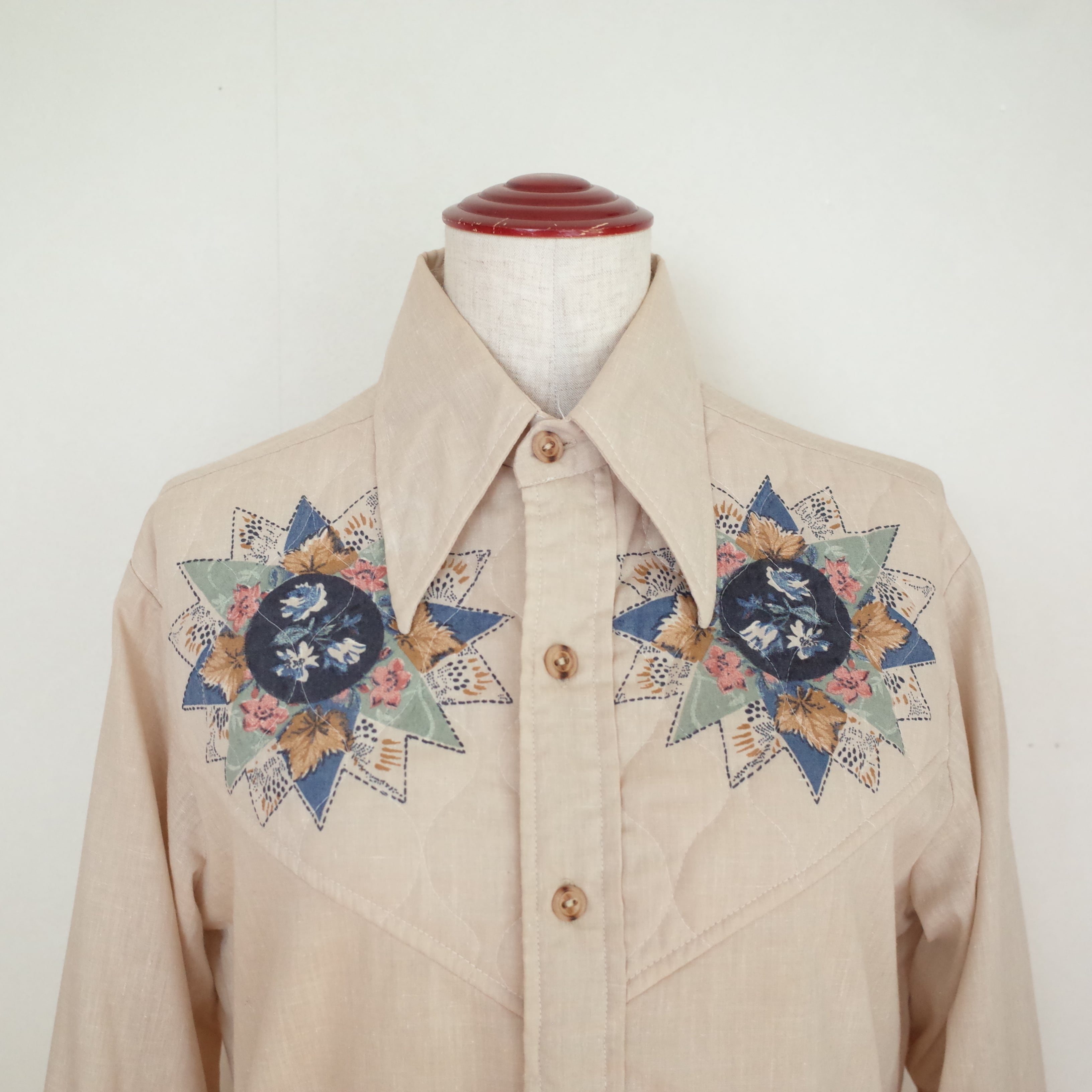 70s KENNINGTON flower patch western shirt | select zakka & vintage