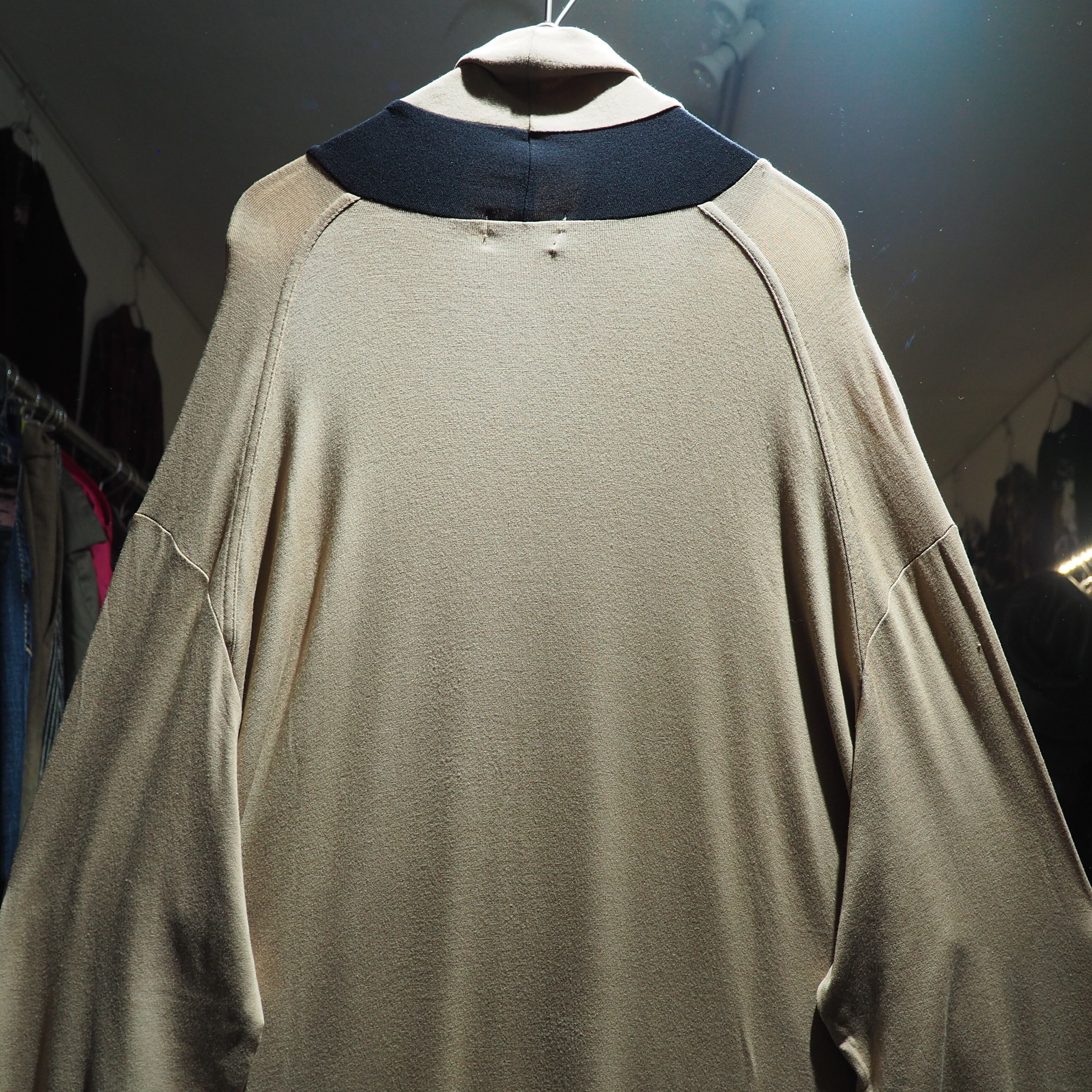 1990s ” TRUSSARDI ” Bi color vintage loose high neck sleeve Tee