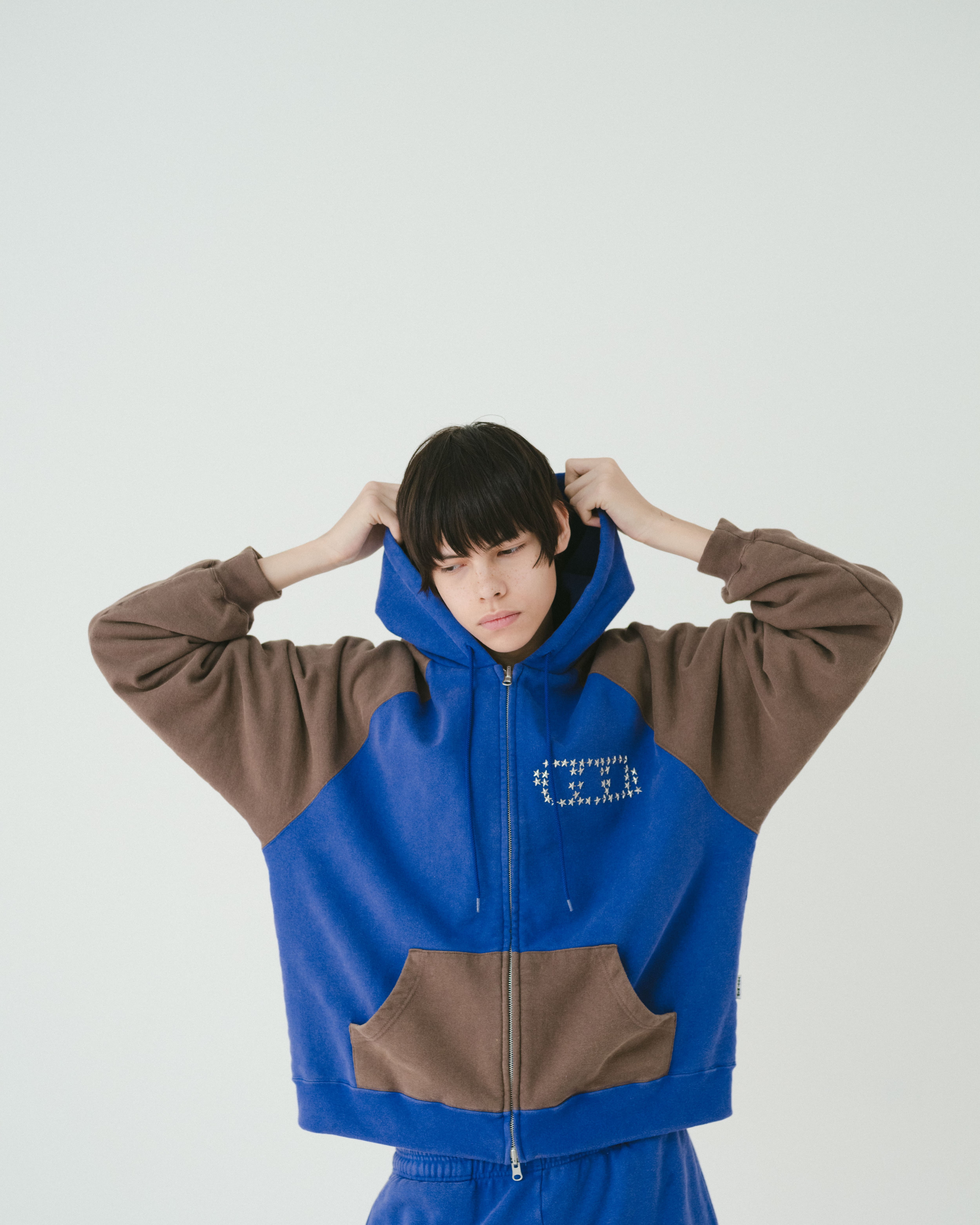 Fade damage zip up hoodie（BLUE） | TTTMSW