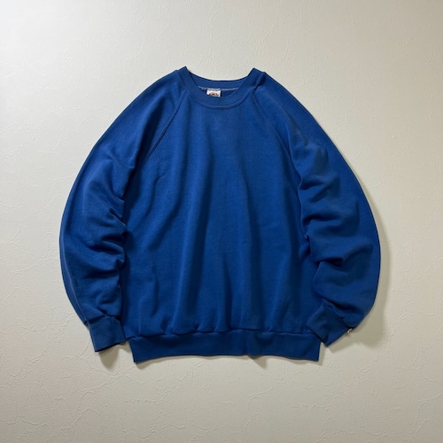 70s〜80s USA Dickies　ラグラン　無地　スウェット　プルオーバー　ディッキーズ　ブルー　L 古着