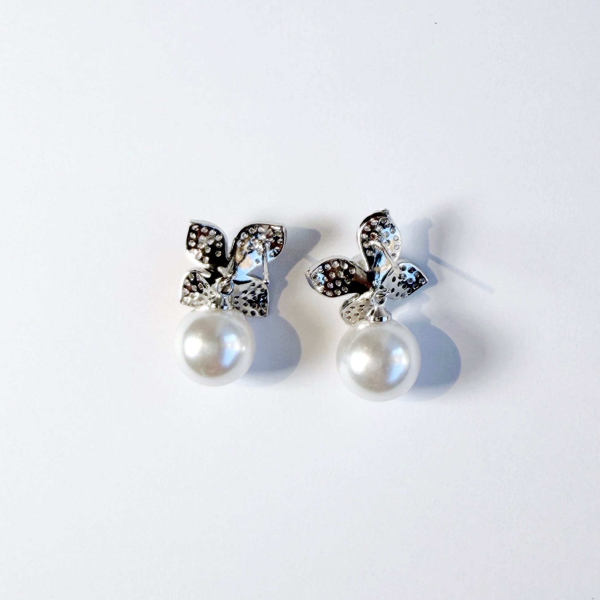 E-122 フラワーパールピアス Silver/Gold | ウェディング・ブライダル