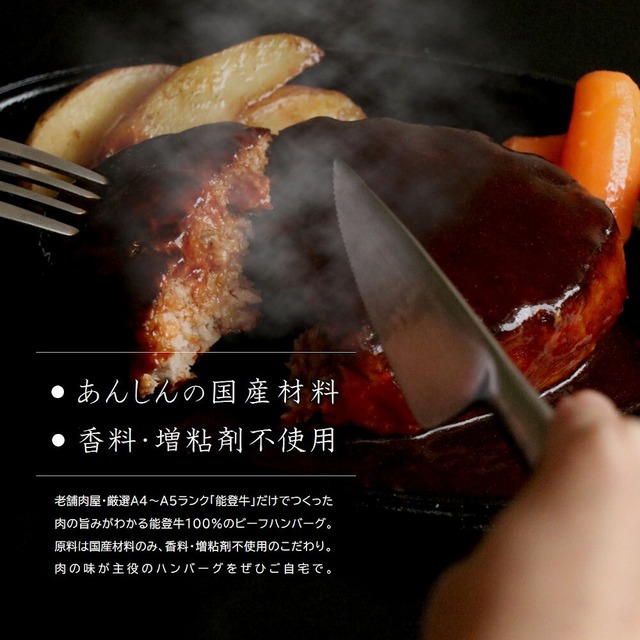 能登牛100％(生)ハンバーグ（単品）送料別【BASE-52】【冷凍便】