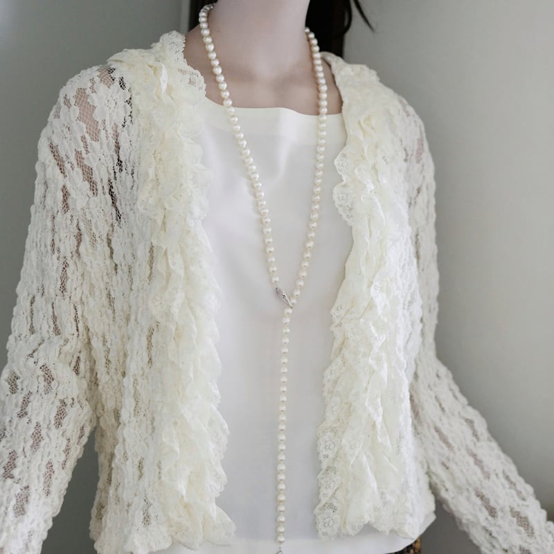 大珠ロングネックレス8㎜-9㎜調節できるクリッカータイプ100cm【あこや