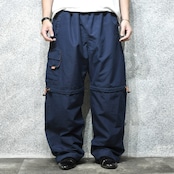 gimmick navy wide detachable nylon pants