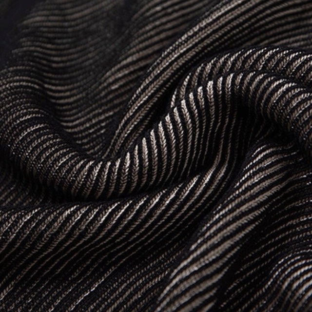 Textured rib-neck stripe top C1397