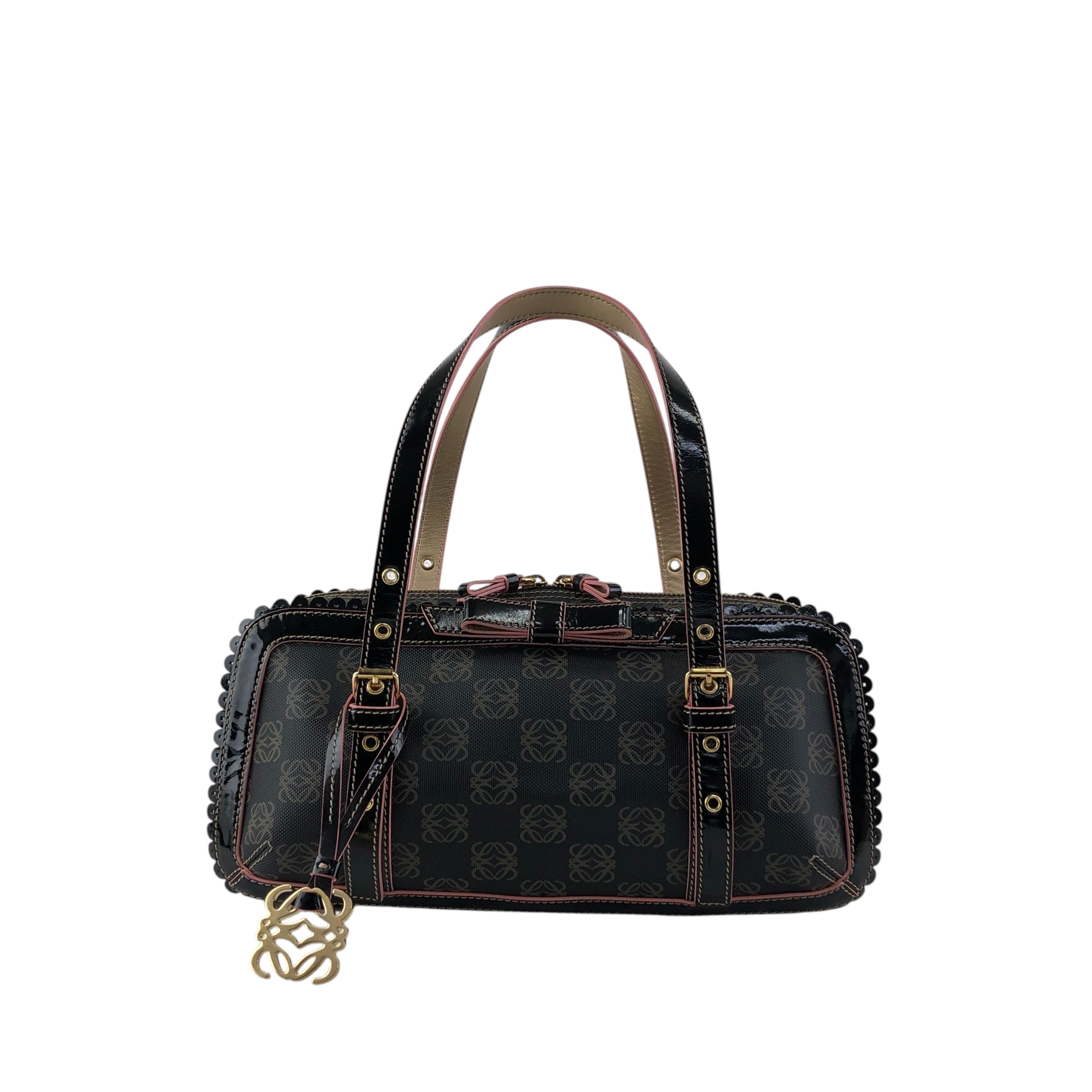 LOEWE ロエベ ハンドバッグ ブラック アナグラム PVC ボストンバッグ