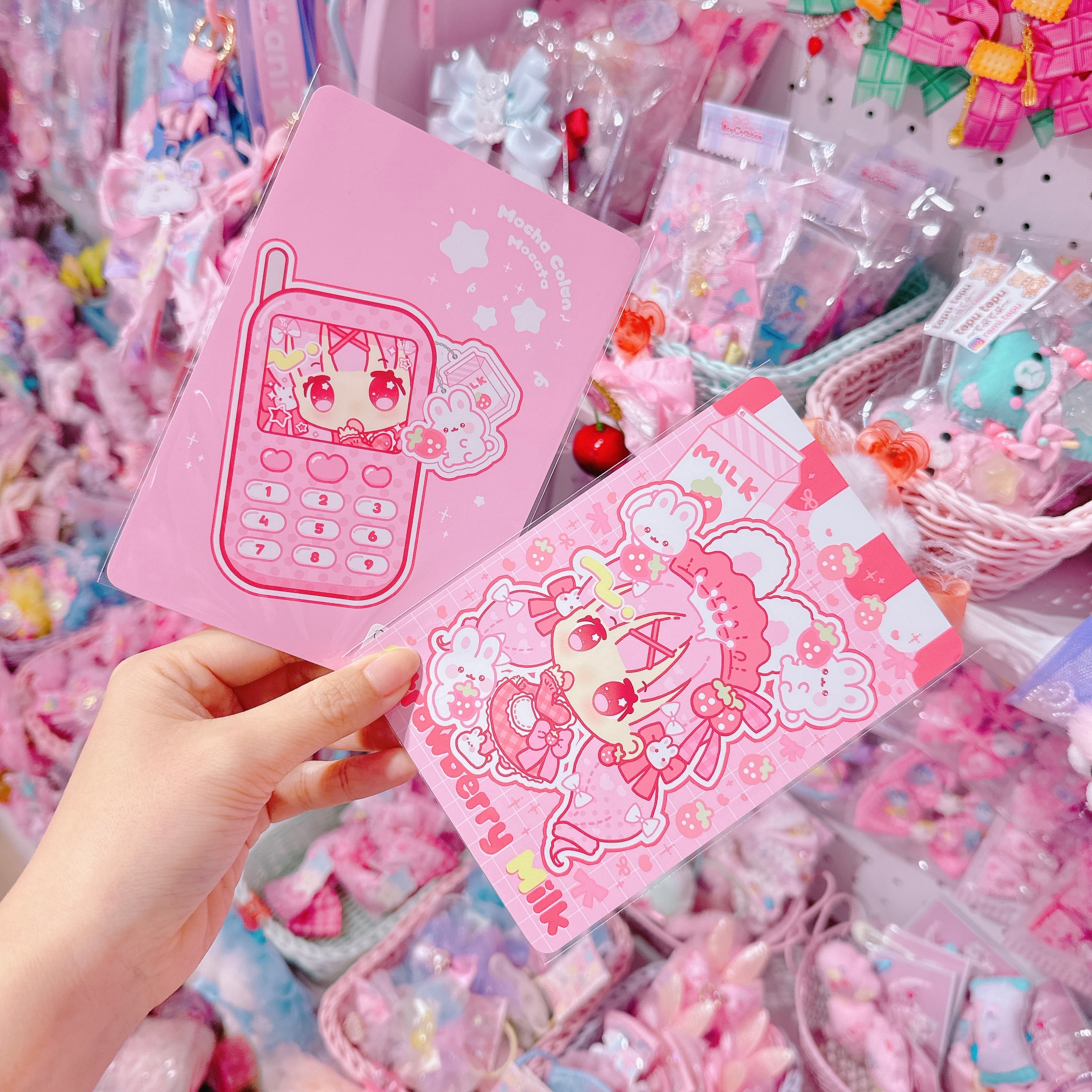 【G3】16-3いちごみるくな女の子ポストカード